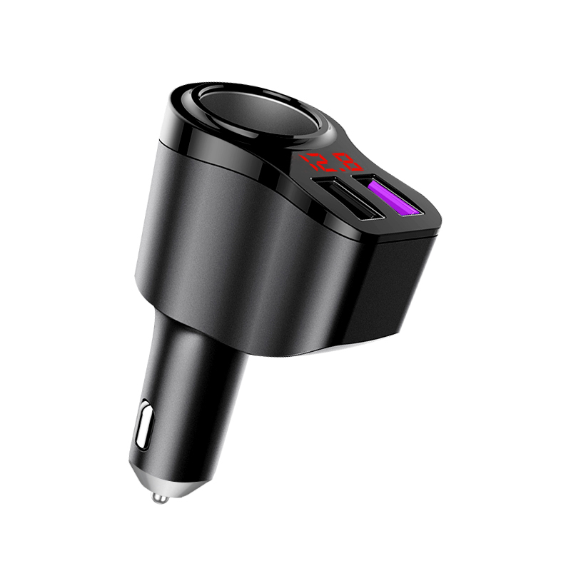 

KUULAA YC-C80 Cigarette Lighter Jack Digital Display Car Charger Dual USB Car Quick Chager, Universal