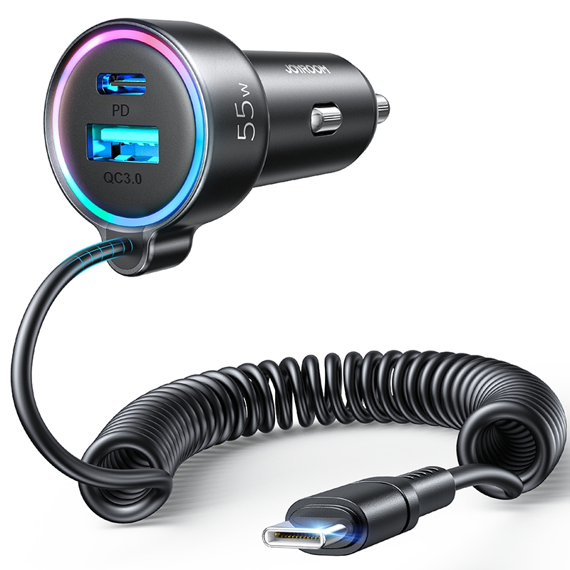 

Joyroom JR-CL07 55W Fast Charging PD + QC3.0 с Портом Type-C Столкнув, Universal