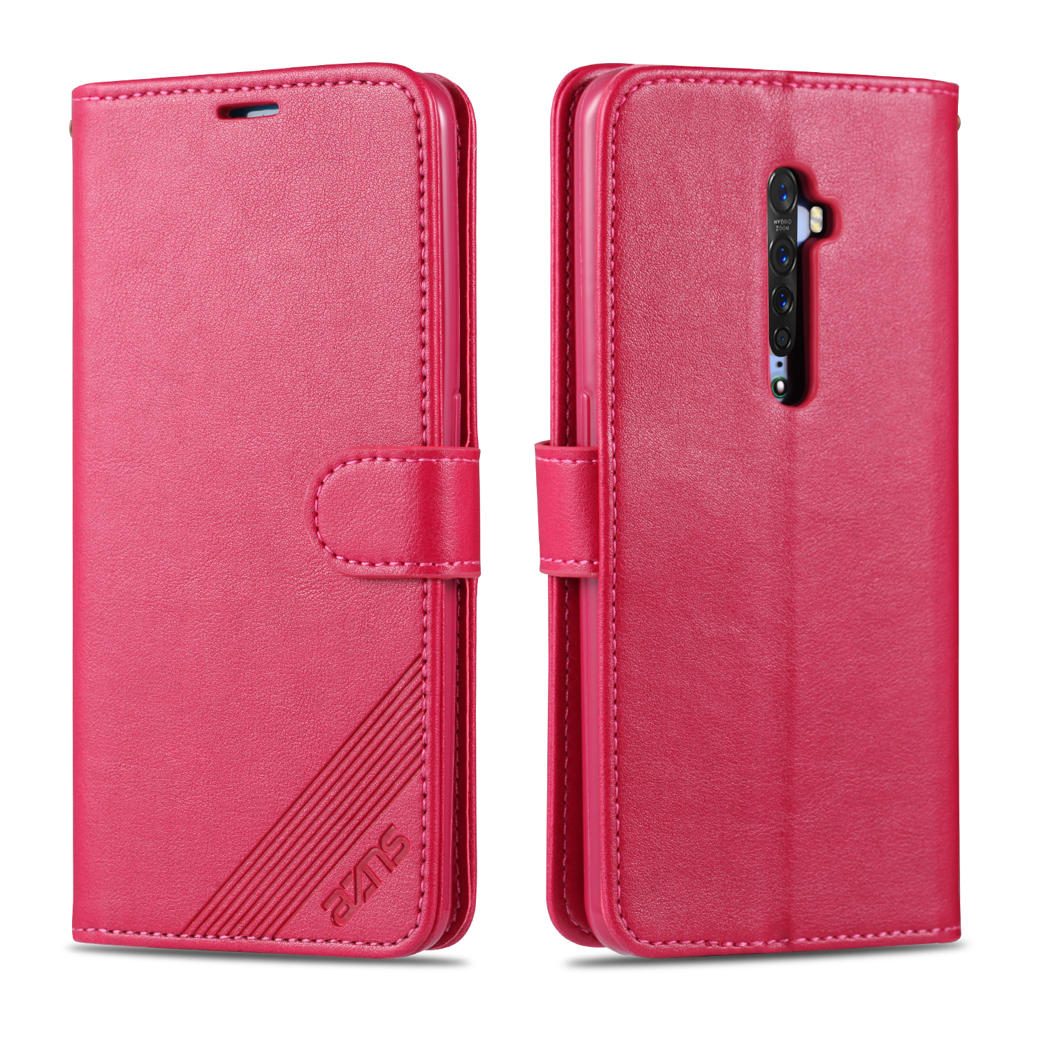 

AZNS PU Leder Brieftasche Hülle Für Oppo Reno2 - Rose, OPPO Reno2