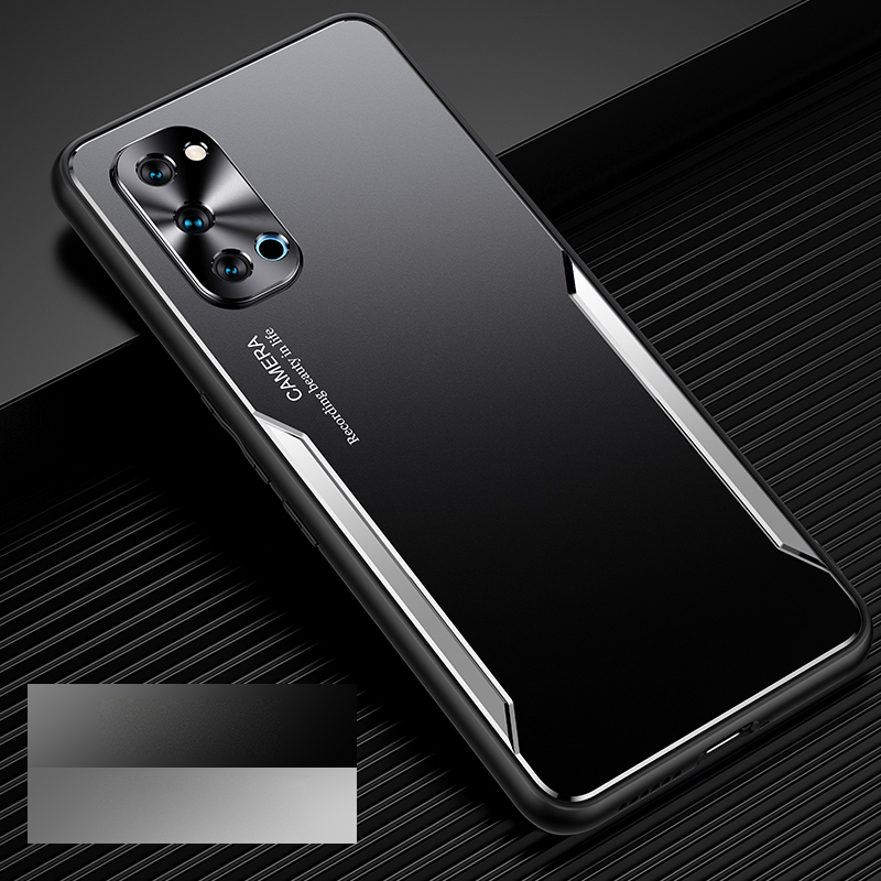 

Warrior Blade Series Metal + Tpu Élégant Coque Pour Oppo Reno4 5G - Argent