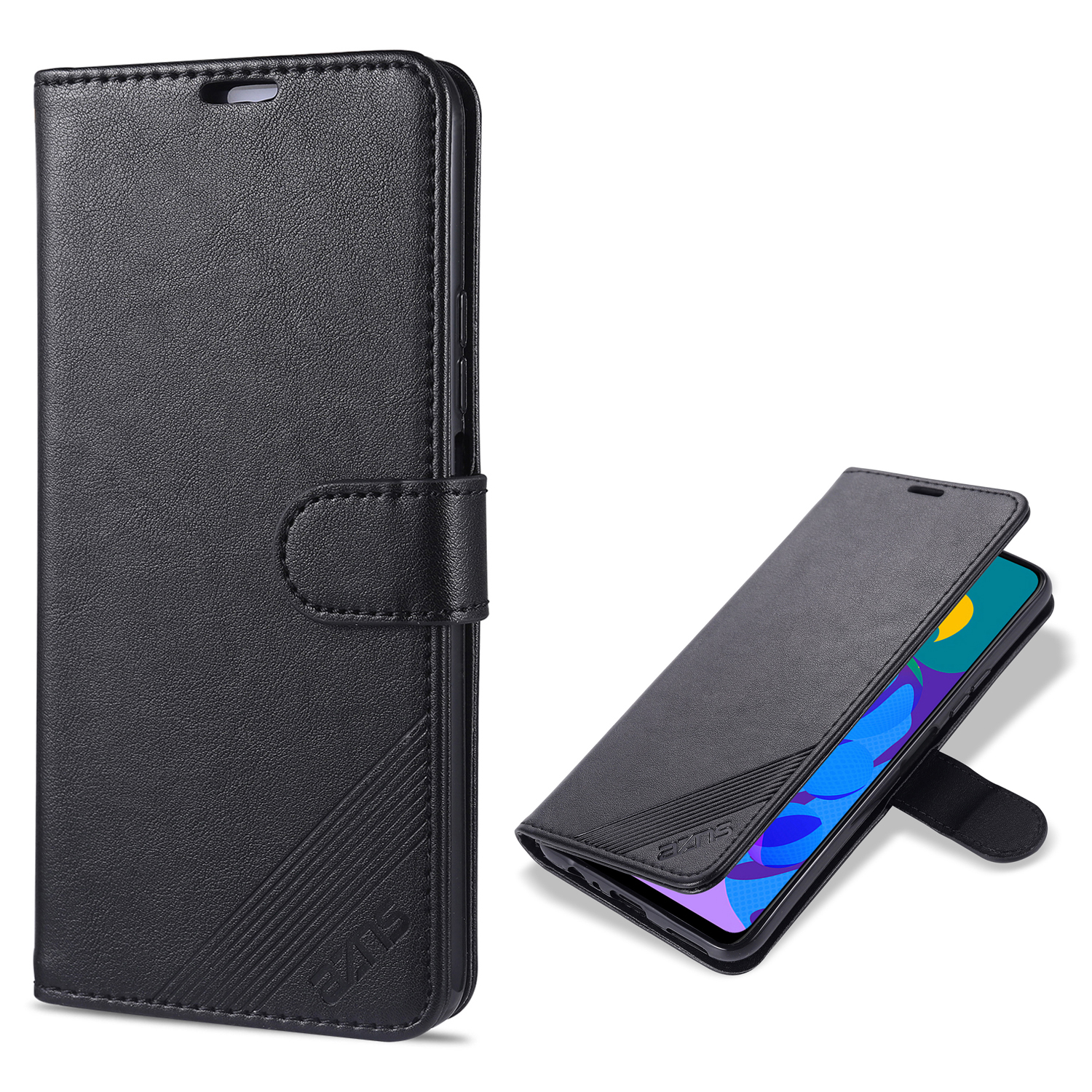 

AZNS TPU + PU Leder Telefon Schutzhülle Für Vivo Y20/y20i - Schwarz, vivo Y20