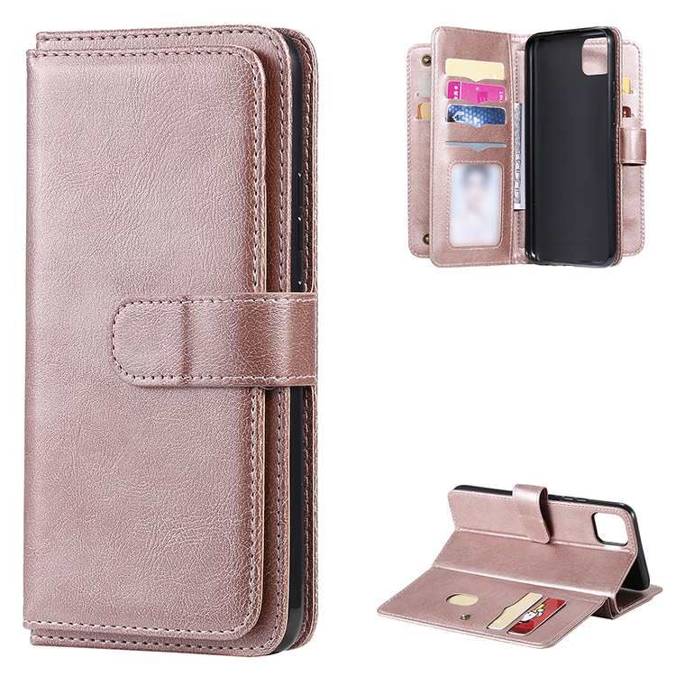 

KT Multifunktionaler Serie-1 Leder-brieftaschenhilfehülle Mit Zehn Kartenschlitzen Für Realme C11 - Roségold, Realme C11 (2020)