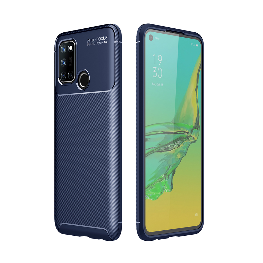 

Tropfenresistente Kohlefaserweiche TPU -beschützerabdeckung Für Realme 7i (asien) - Blau, Realme 7i (Asia)
