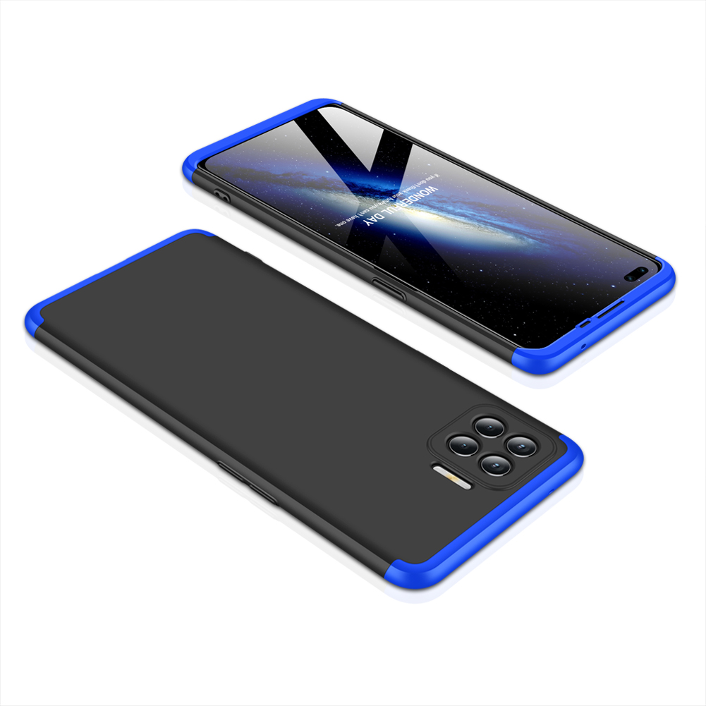 

GKK Für Oppo F17 Pro Abnehmbares 3-teiliger Mattes Hartplastikabdeckung - Schwarz / Blau, Oppo F17 Pro