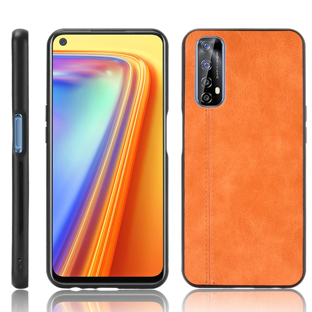 

Hybridschutz Für REALME 7 (Global) / (Asien) / Narzo 20 Pro PU-Leder-beschichteter PC + TPU-Telefongehäuse - Gelb, Realme 7 (Asia)
