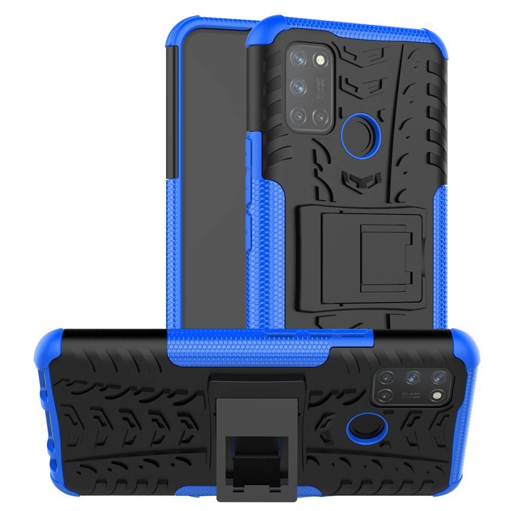 

Anti-slip-pc + Tpu-combo-protektor Für Realme 7i (asien)/c17-kickstand-cover - Blau, Realme 7i (Asia)