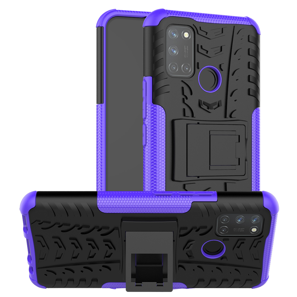 

Anti-slip-pc + Tpu-combo-protektor Für Realme 7i (asien)/c17-kickstand-cover - Violett, Realme 7i (Asia)