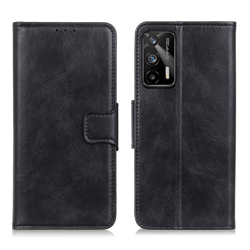 

Crazy Horse Texture Folio Flip Wallet Design PU Leather Stand Protector Cover for Oppo Realme GT 5G - Black, Oppo Other OPPO Models