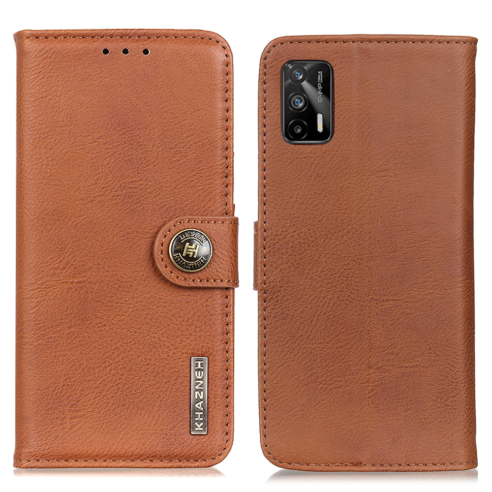 

Khazneh Magnetic Buckle Design PU Leder Telefon Brieftasche Shell Hülle Für Realme GT 5G - Braun, Realme GT 5G