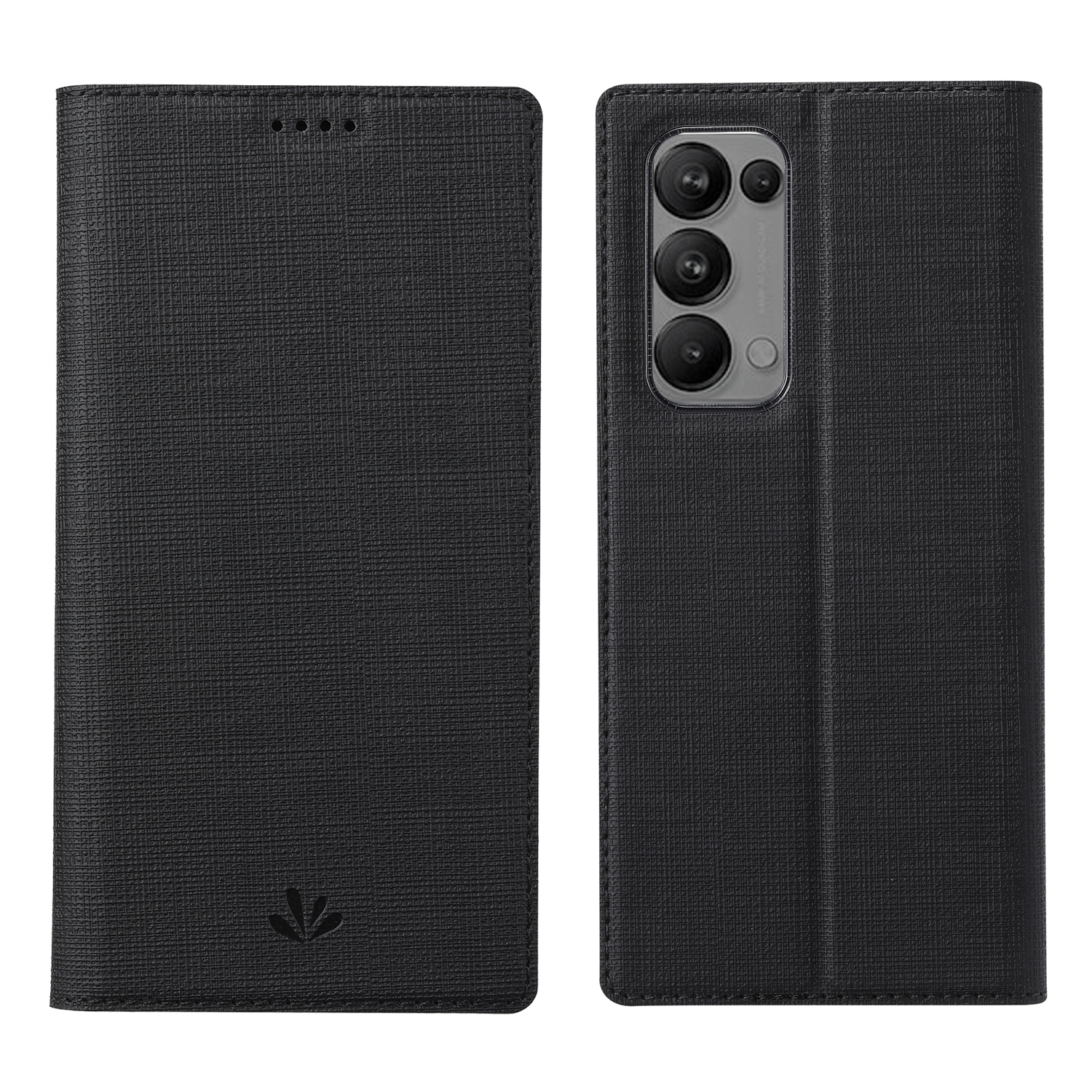 

Vili DMX Für Oppo Reno5 5G Cross Textur Lederstand Hülle - Schwarz, Oppo Reno5 5G