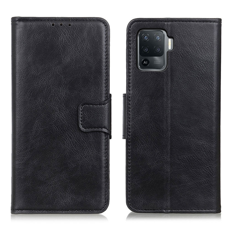 

Crazy Horse Leder Brieftasche Stand Shell Phone Case Für Oppo A94 / OPPO F19 Pro. - Schwarz, Oppo F19 Pro