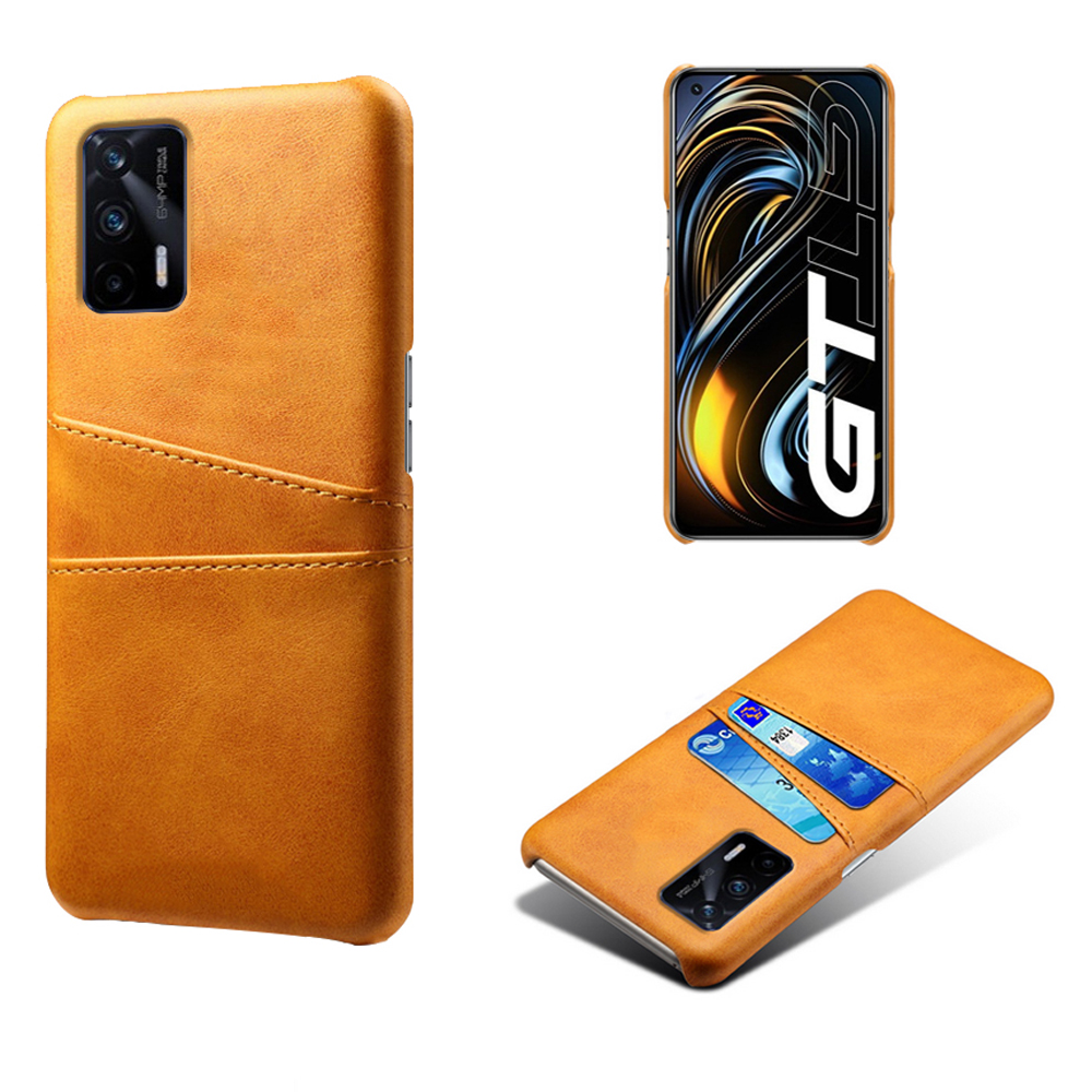 

KSQ Double Card Slots PU Lederbeschichtete PC -rückschale Für Realme GT 5G - Orange, Realme GT 5G