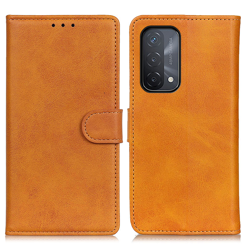 

PU en Cuir PU Full-Protection Stand Design Design Téléphone Cover Cover Pour Oppo A93 5G / A54 5G / A74 5G - Brun, Oppo Other OPPO Models
