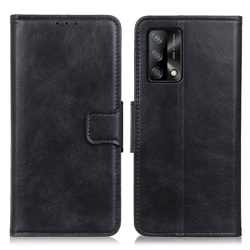 

Crazy Horse Wallet Leder Stand Cover Für Oppo A74 4G/F19 - Schwarz, Oppo F19