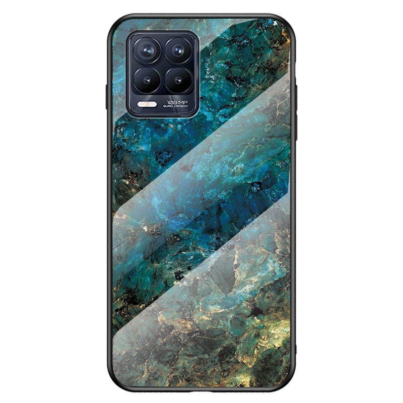 

Marmorierung Muster Temperiertes Glas Schutzhülle Rückseite Für Realme 8/8 PRO - Smaragdmarmor, Realme 8 Pro