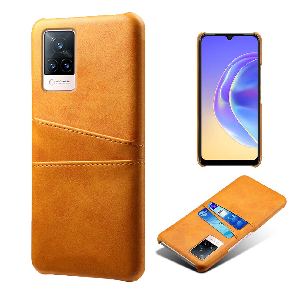 

KSQ PU Lederbeschichtete PC -telefonhülle Mit 2 Kartenschlitzen Für Vivo V21 5g / 4g - Orange, vivo V21 5G