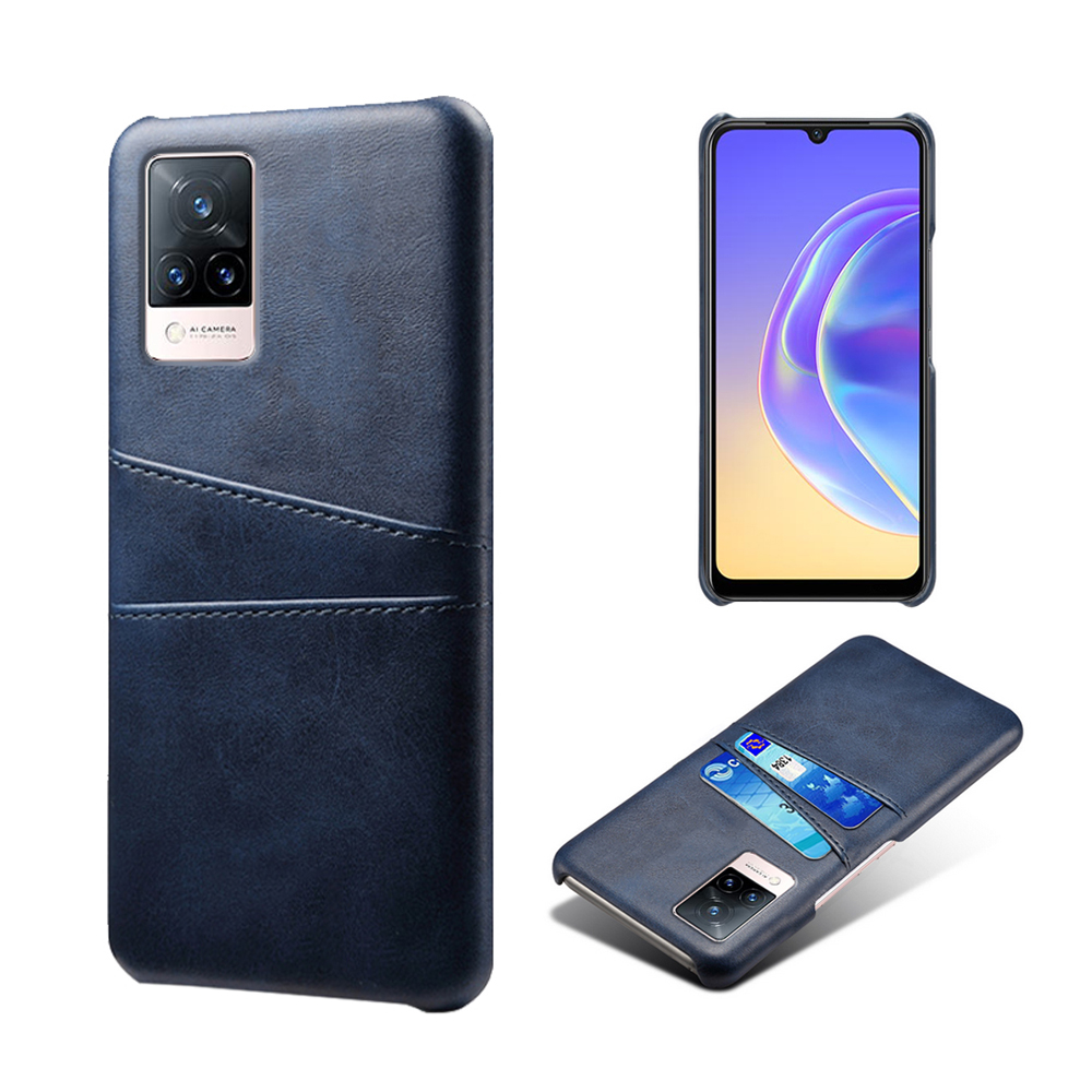 

KSQ PU Lederbeschichtete PC -telefonhülle Mit 2 Kartenschlitzen Für Vivo V21 5g / 4g - Blau, vivo V21 5G
