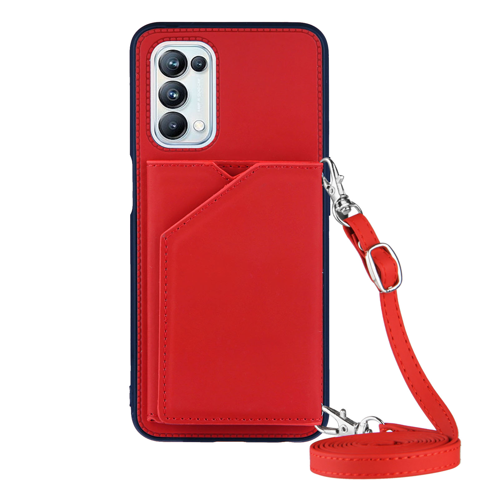 

Titulaire De La Carte Kickstand Titulaire De La Carte GLOYSY CUIR Couverture TPU Pour OPPO A93 5G - Rouge
