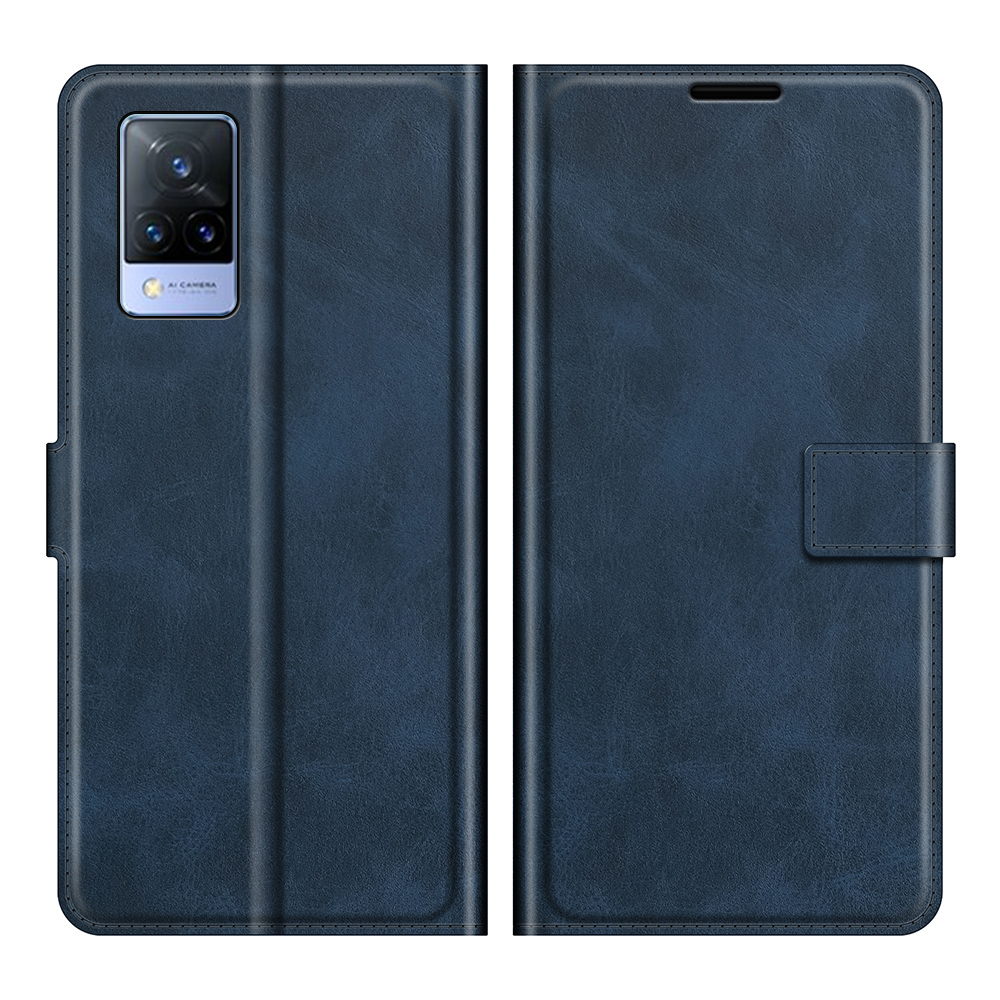 

Classement Magnétique Portefeuille PU en Cuir PU Téléphone Shell Shell Pour Vivo V21 4G - Bleu