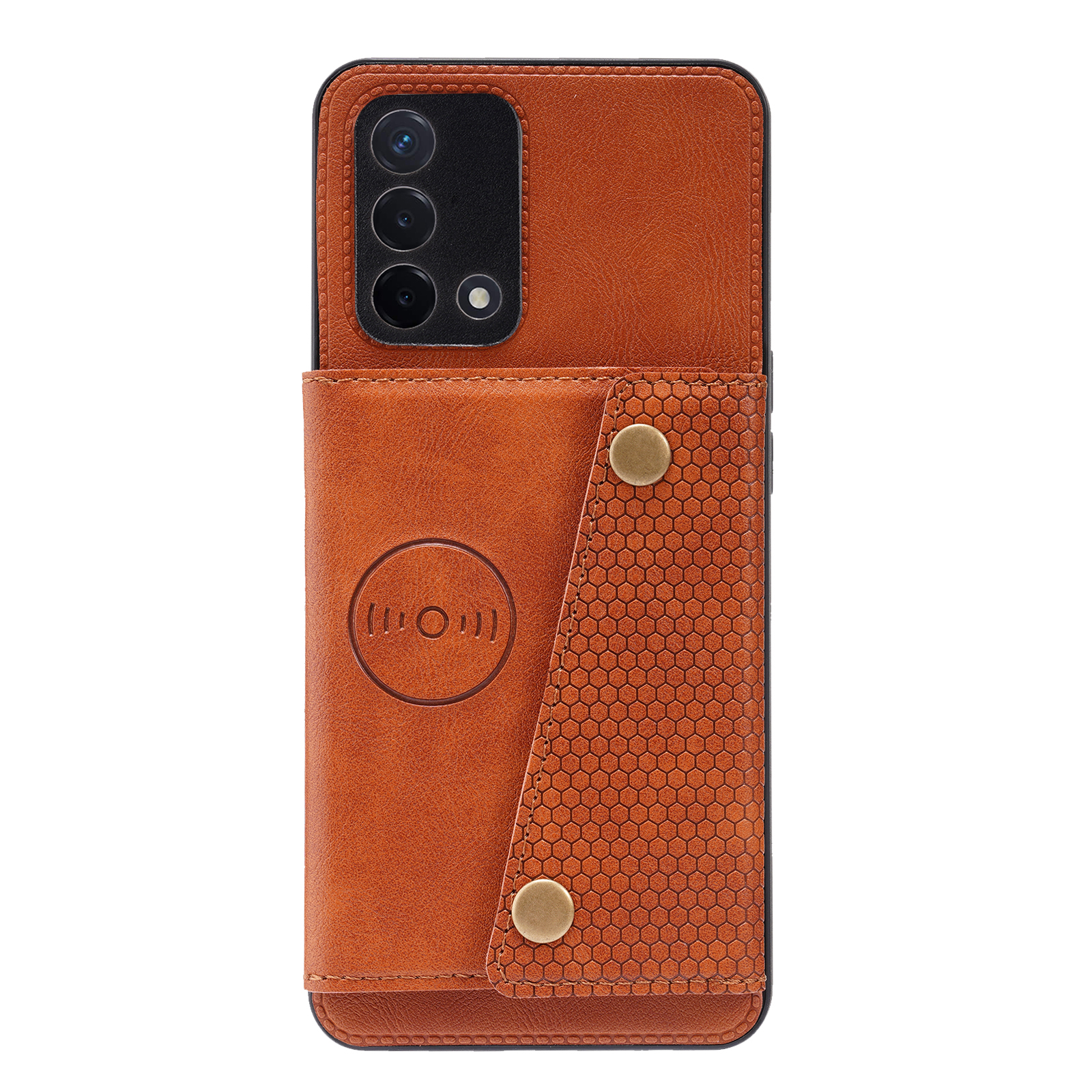 

Built-in Magnetic Sheet Kickstand Card Slots Design PU Leather Coated TPU Phone Case Protector for Oppo A74 4G - Brown, Huawei Huawei Honor 20 Pro