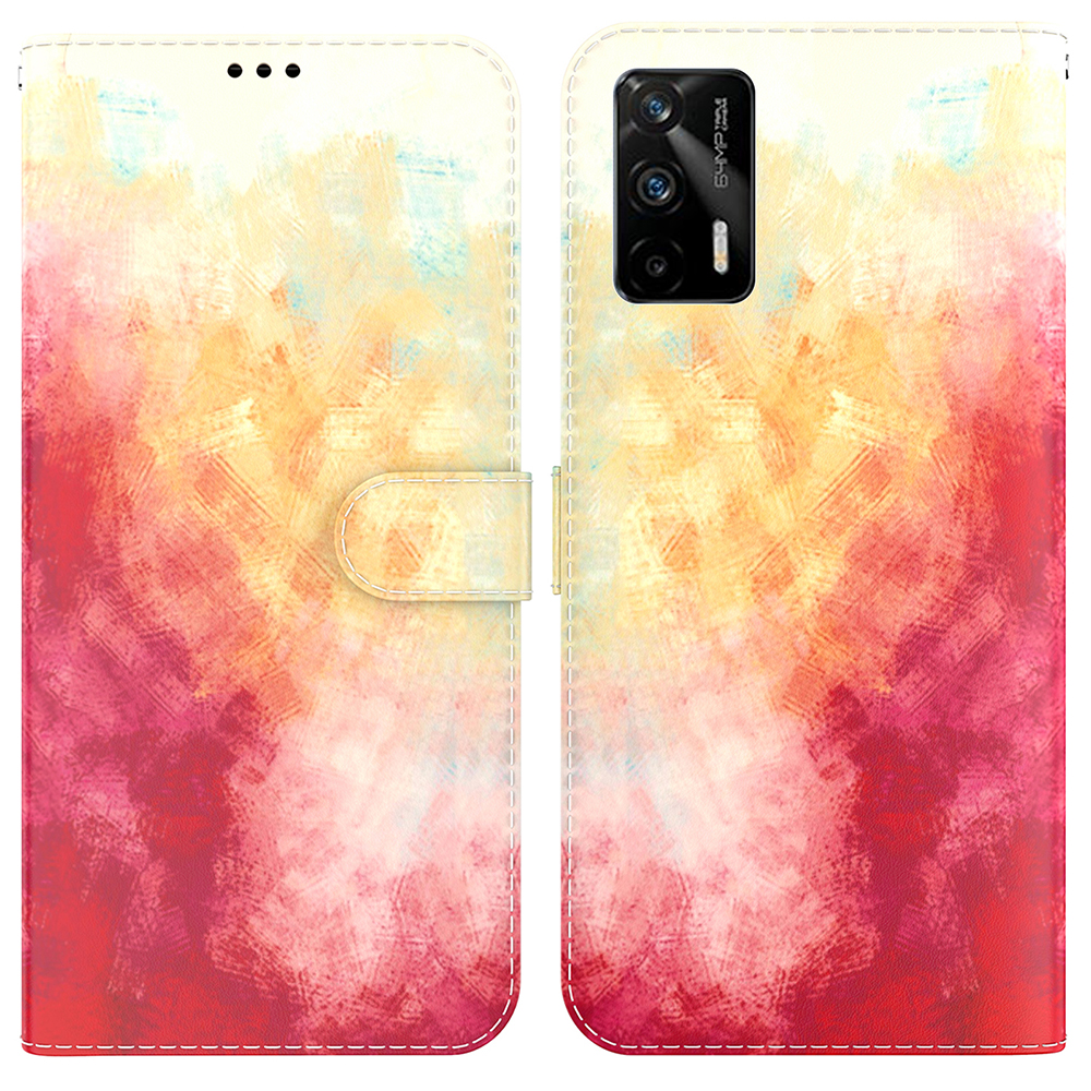 

PU Lederständer Funktion Aquarell Flip Magnetic Folio Wallet Schutzhülle Für Realme GT 5G - Frühlings -sakula, Realme GT 5G
