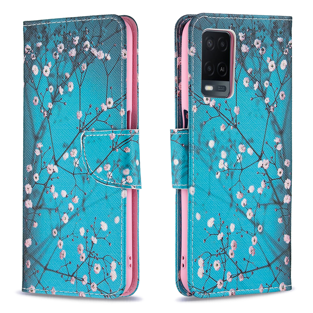 

Wallet Design Fall-resistentes Musterdruck Magnete Ledertasche Mit Einstellbarem Stand Für OPPO A54 4G / A55 5G - Wintersüß, Oppo A54 4G