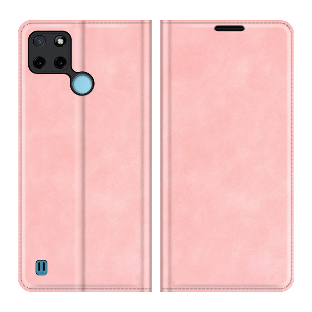 

Auto-absorbierte Haut-touch-brieftasche Design Leder Cover Stand Hülle Für Realme C21Y - Roségold, Realme C21Y