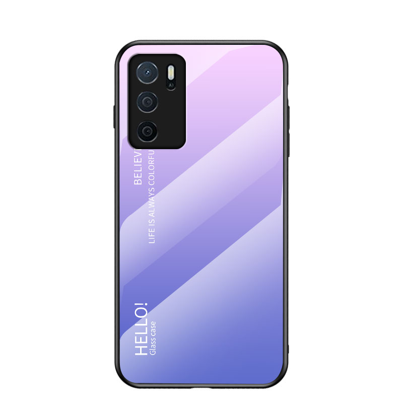 

Kratzfestem Temperamentvoller Glasgradientenfarbe + Tpu-rahmen Hybrid Schlanker Gehäuse Für Oppo A16/a16s/a54s - Gradient Pink Purpur, Oppo A16s