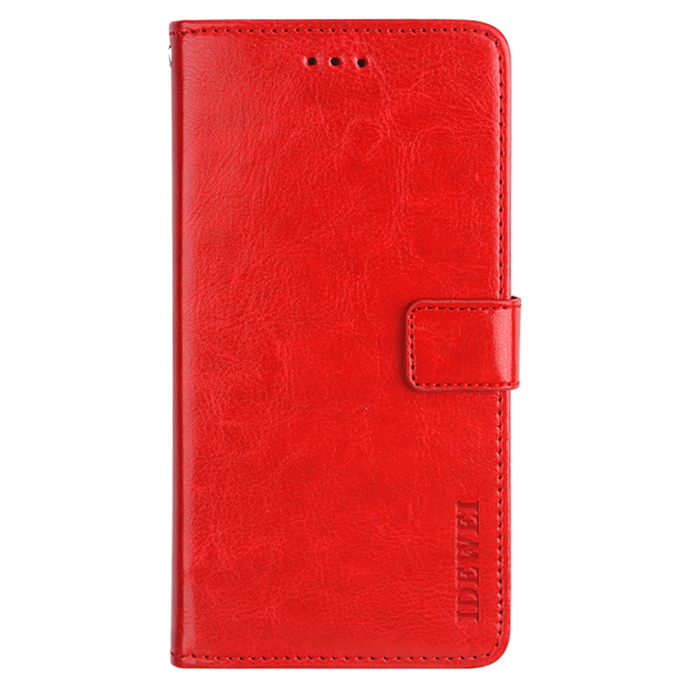 

IDEWEI Crazy Horse Texture Leather Flip Case Shell with Wallet for Oppo A93s 5G - Red, Oppo Other OPPO Models