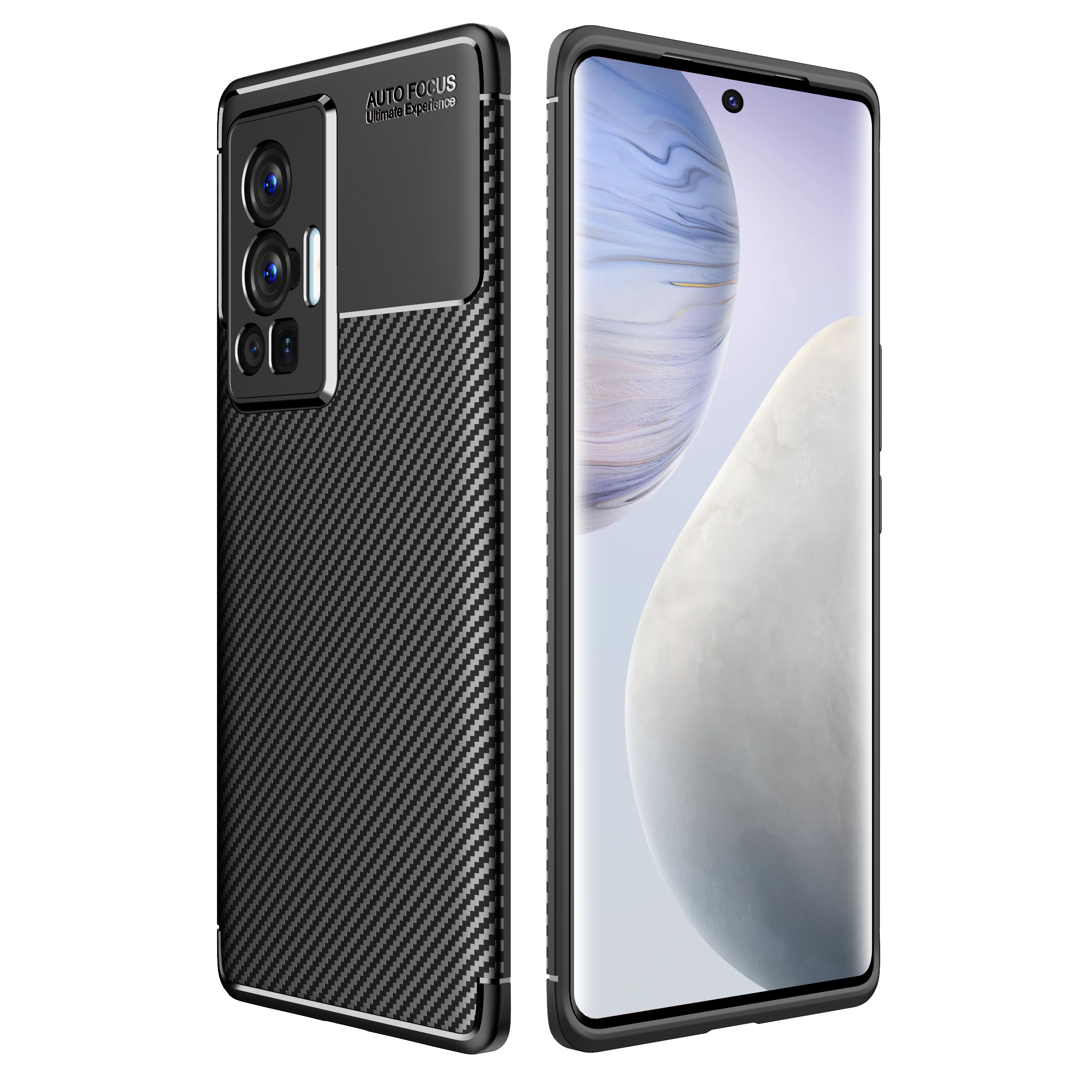 

Couverture Téléphonique Anti-châte Ultra-mince De Fibre De Carbone Anti-château Pour VIVO X70 PRO - Le Noir, Xiaomi Mi 8 Lite