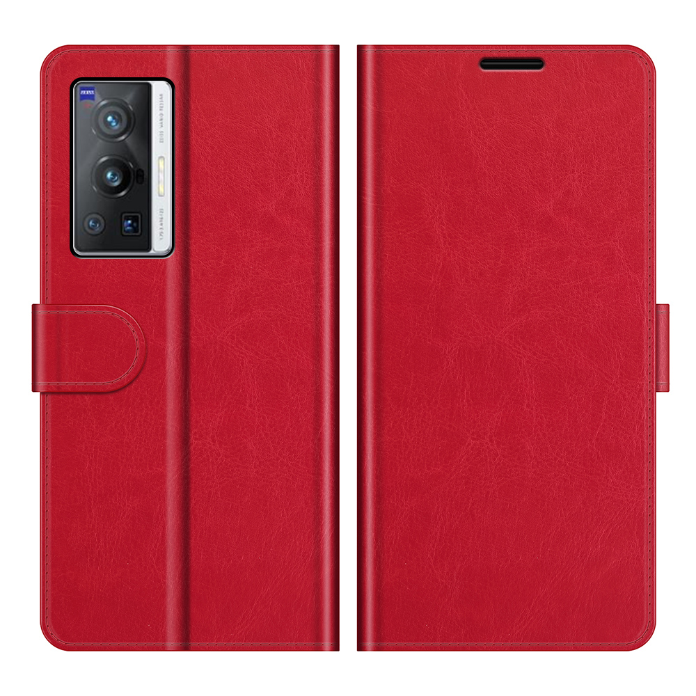 

Crazy Horse Texture Wallet Design Flip Téléphone Cuir Avec Support Pour Vivo X70 Pro - Rouge