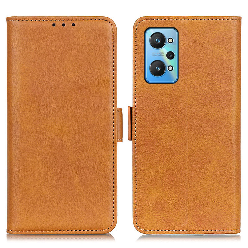 

Stoßpuffer Seite Magnetic Clasp PU Leder Brieftasche Hülle Telefonschale Für Realme GT Neo2 5G/GT Neo 3T 5G - Braun, Realme GT Neo2 5G