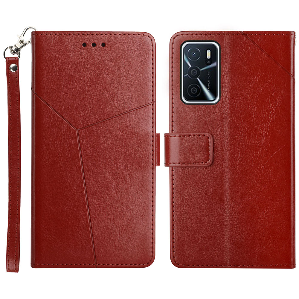 

Brieftasche Ständer Ledertast - Weinrot, Oppo A16