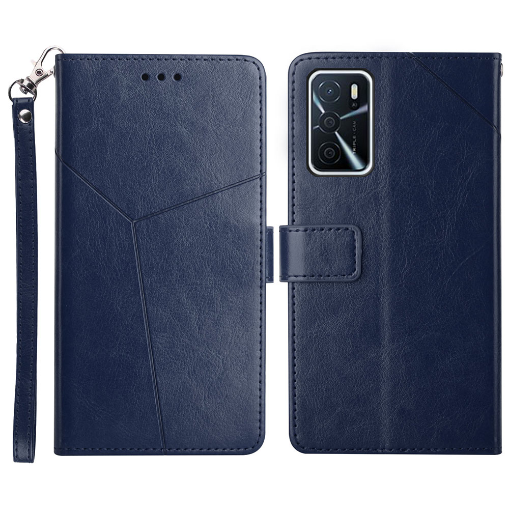 

Brieftasche Ständer Ledertast - Blau, Oppo A16