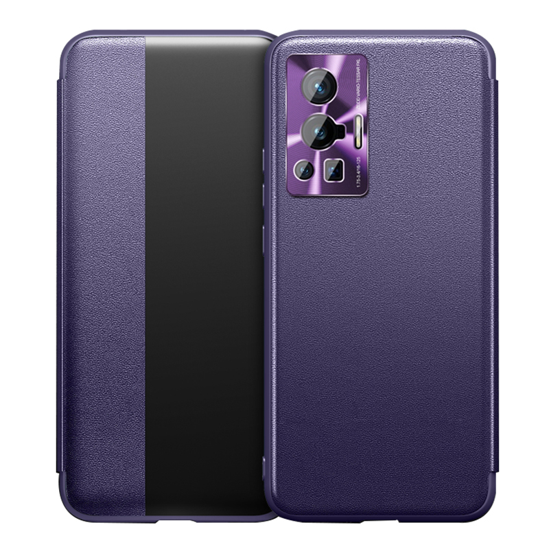 

Smart View Window Flip Cover PU Leder Ganzkörperschutzgehäuse Für Vivo X70 Pro - Violett, vivo X70 Pro