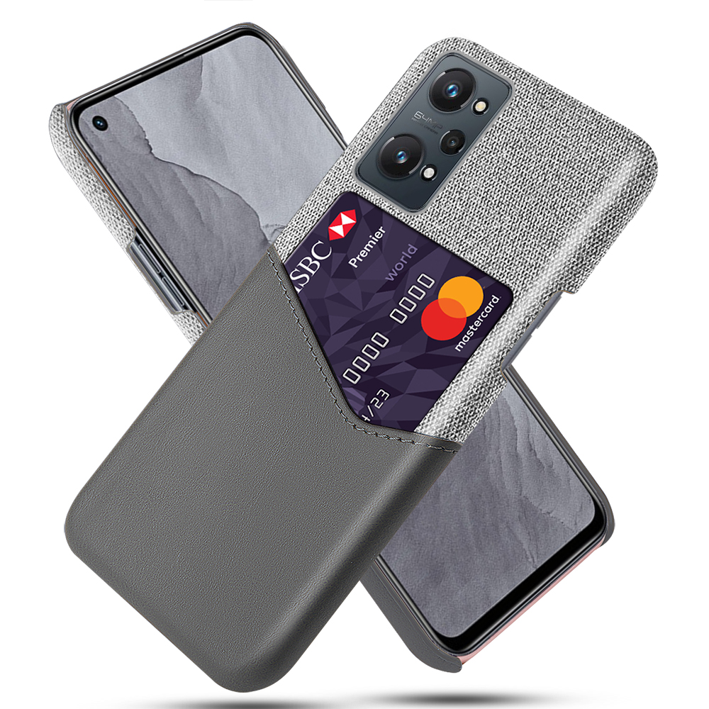 

Ksq-stoff Textur One Card Slot Design Leichte Schlanke Kear-resistente Hybrid-telefonabdeckung Mit Realme GT Neo2 5G/GT Neo 3T 5G - Grau, Realme GT Neo2 5G