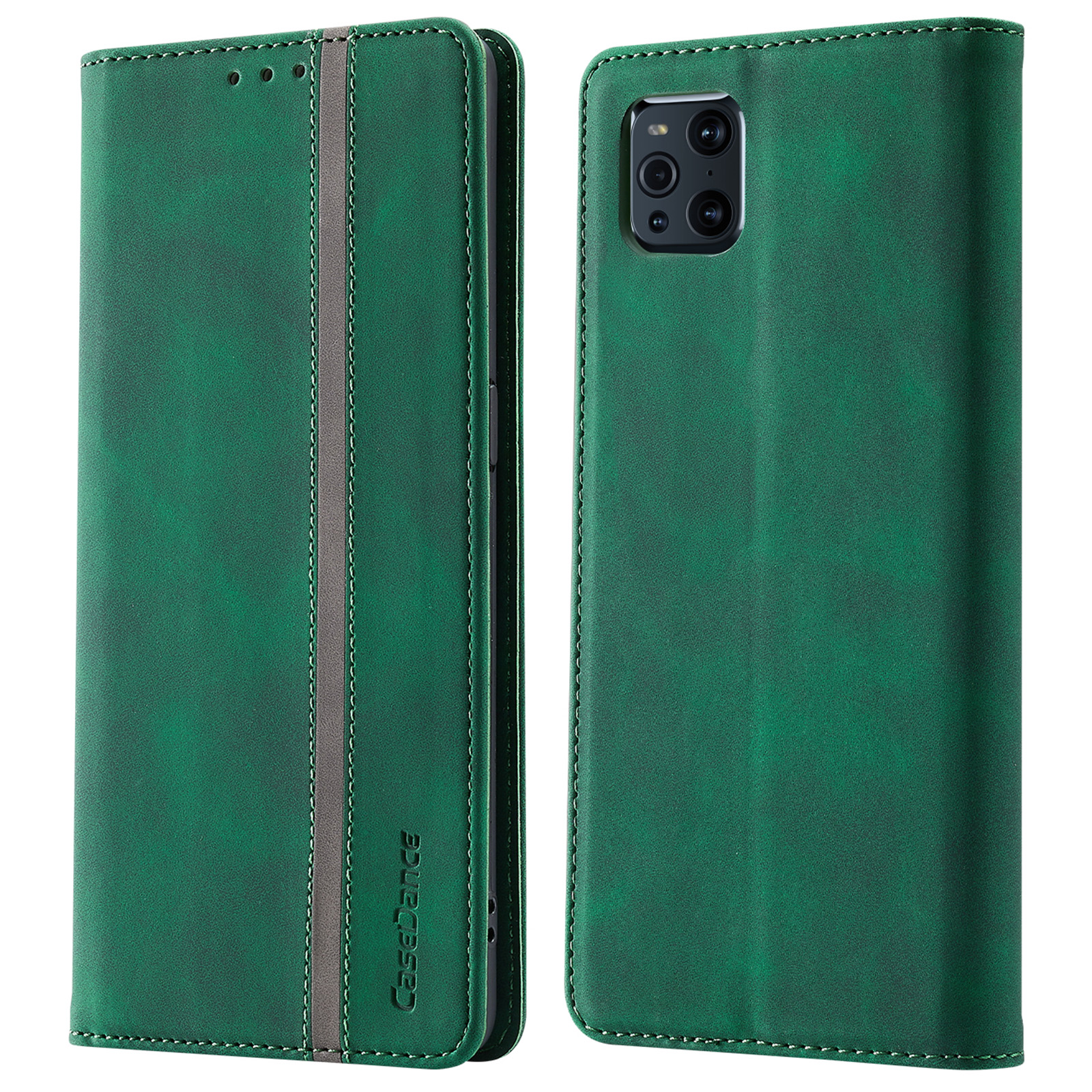 

Zauberwaltz 001 -serie Flexible TPU -telefonhülle PU Leder Schutzschutz Mit Stand Wallet Für Oppo Find X3/X3 Pro - Grün, Oppo Find X3 Pro