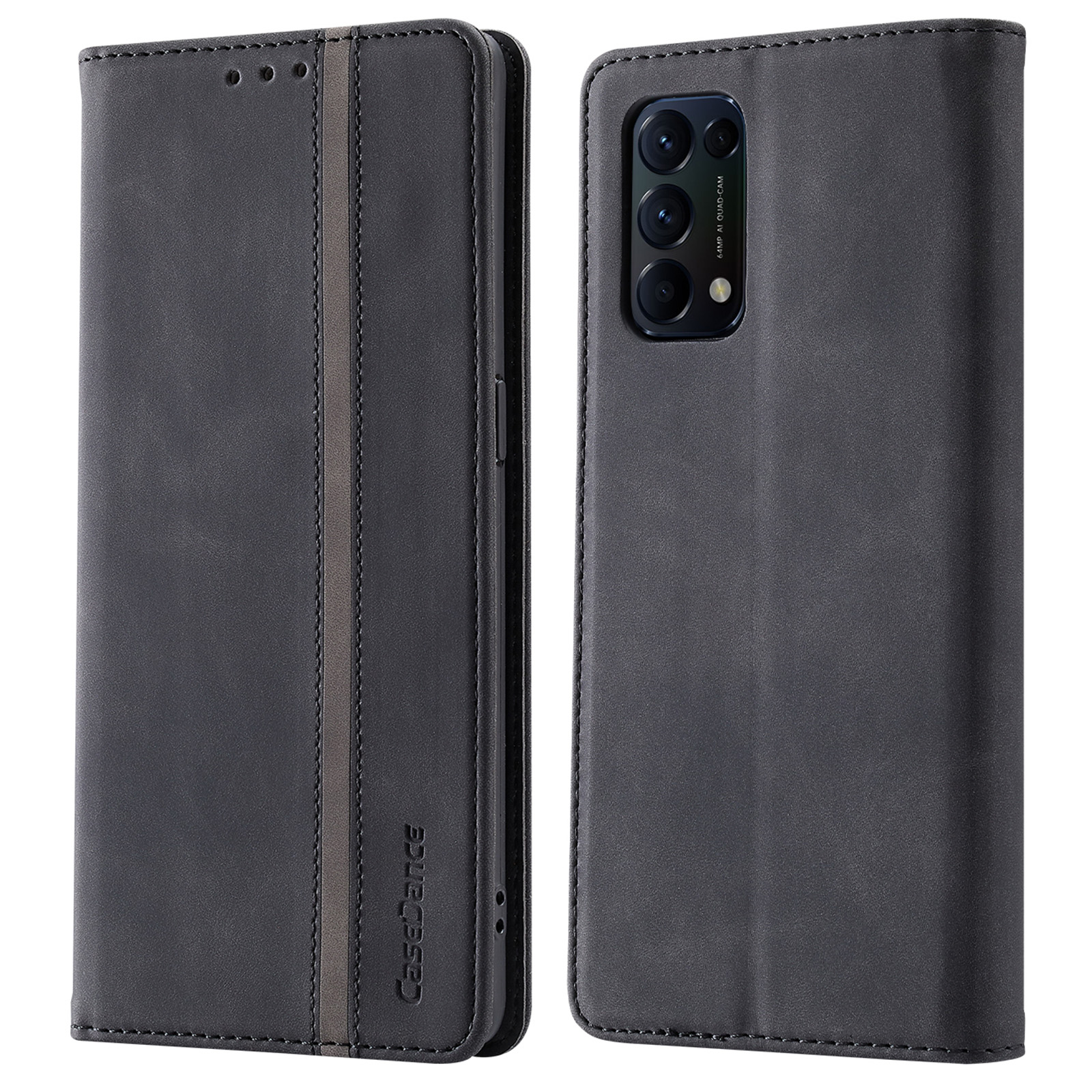 

Zauberwaltz 001 Serie Schockdes TPU Telefon Hülle PU Leder Schutzschutz Mit Stand Wallet Für Oppo Find X3 Lite - Schwarz, Oppo Find X3 Lite