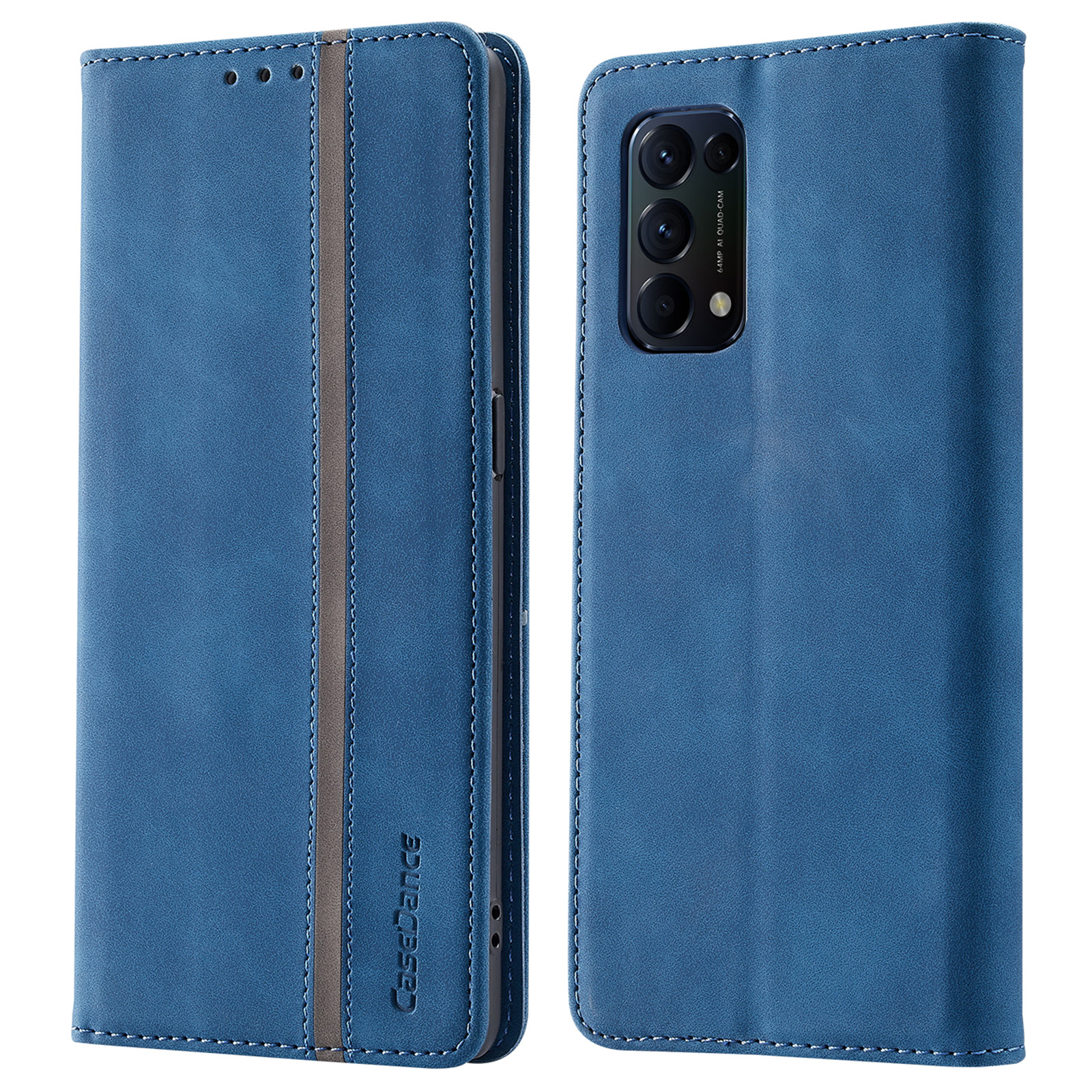 

Zauberwaltz 001 Serie Schockdes TPU Telefon Hülle PU Leder Schutzschutz Mit Stand Wallet Für Oppo Find X3 Lite - Blau, Oppo Find X3 Lite