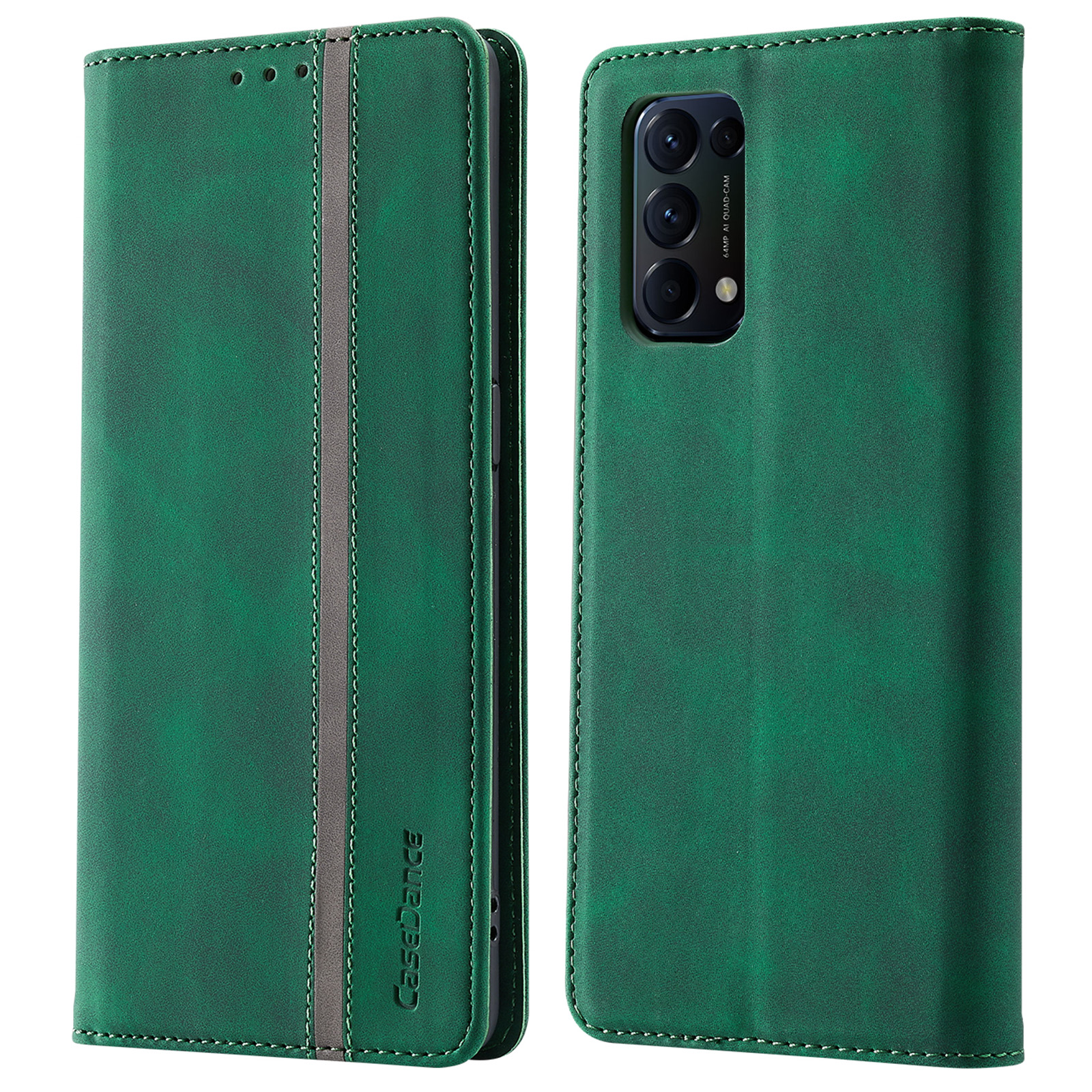 

Zauberwaltz 001 Serie Schockdes TPU Telefon Hülle PU Leder Schutzschutz Mit Stand Wallet Für Oppo Find X3 Lite - Grün, Oppo Find X3 Lite