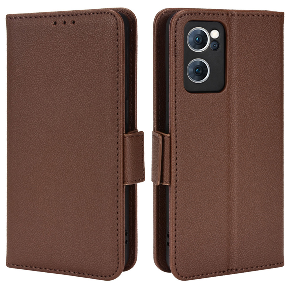 

Litchi Textur PU Leder Schutzhülle Wallet Wallet Volle Schutz Telefonhülle Für Oppo Reno7 5G (China) - Braun, Oppo Reno7 5G (China)