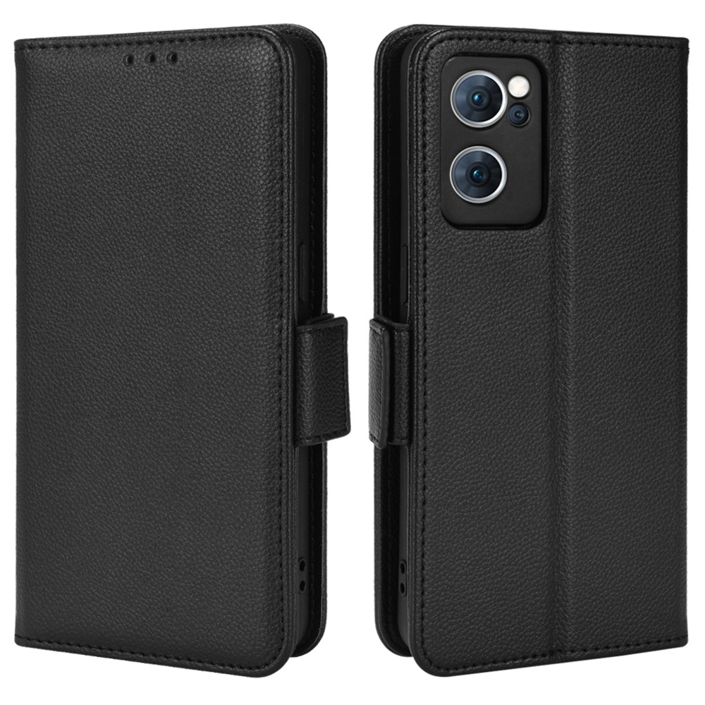 

Litchi Textur PU Leder Schutzhülle Wallet Wallet Volle Schutz Telefonhülle Für Oppo Reno7 5G (China) - Schwarz, Oppo Reno7 5G (China)