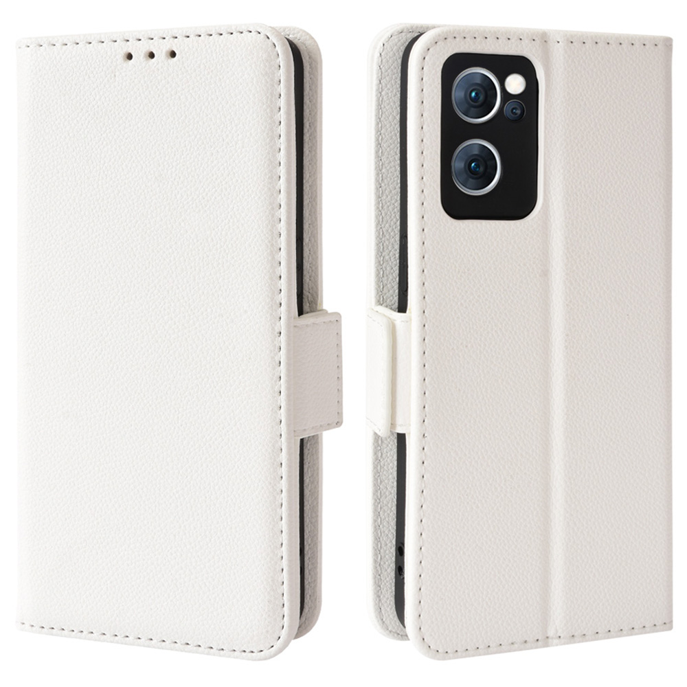

Litchi Textur PU Leder Schutzhülle Wallet Wallet Volle Schutz Telefonhülle Für Oppo Reno7 5G (China) - Weiß, Oppo Reno7 5G (China)
