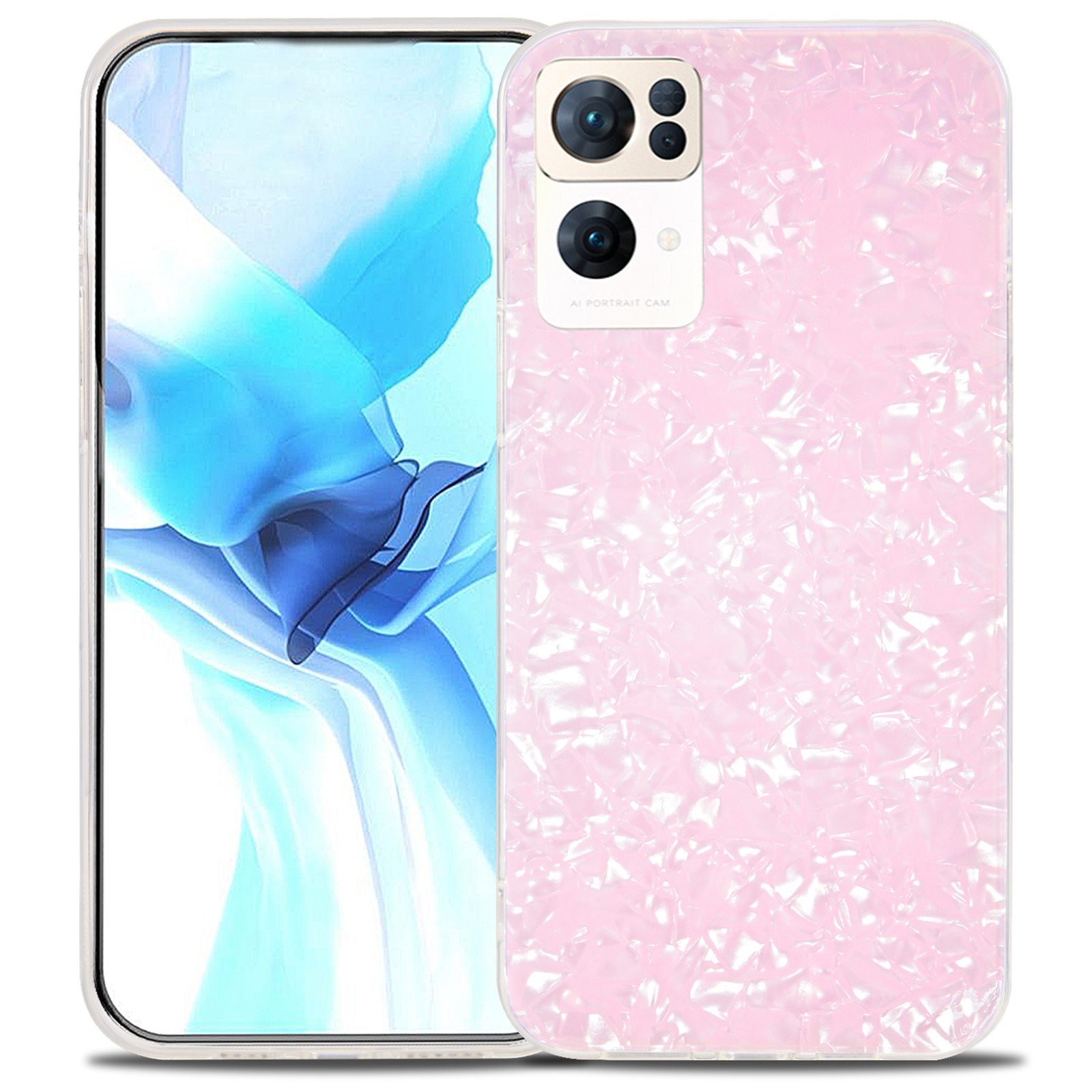 

Ipaky Dual Layer Hartes Acryl Zurück - Rosa, Oppo Reno7 5G (China)