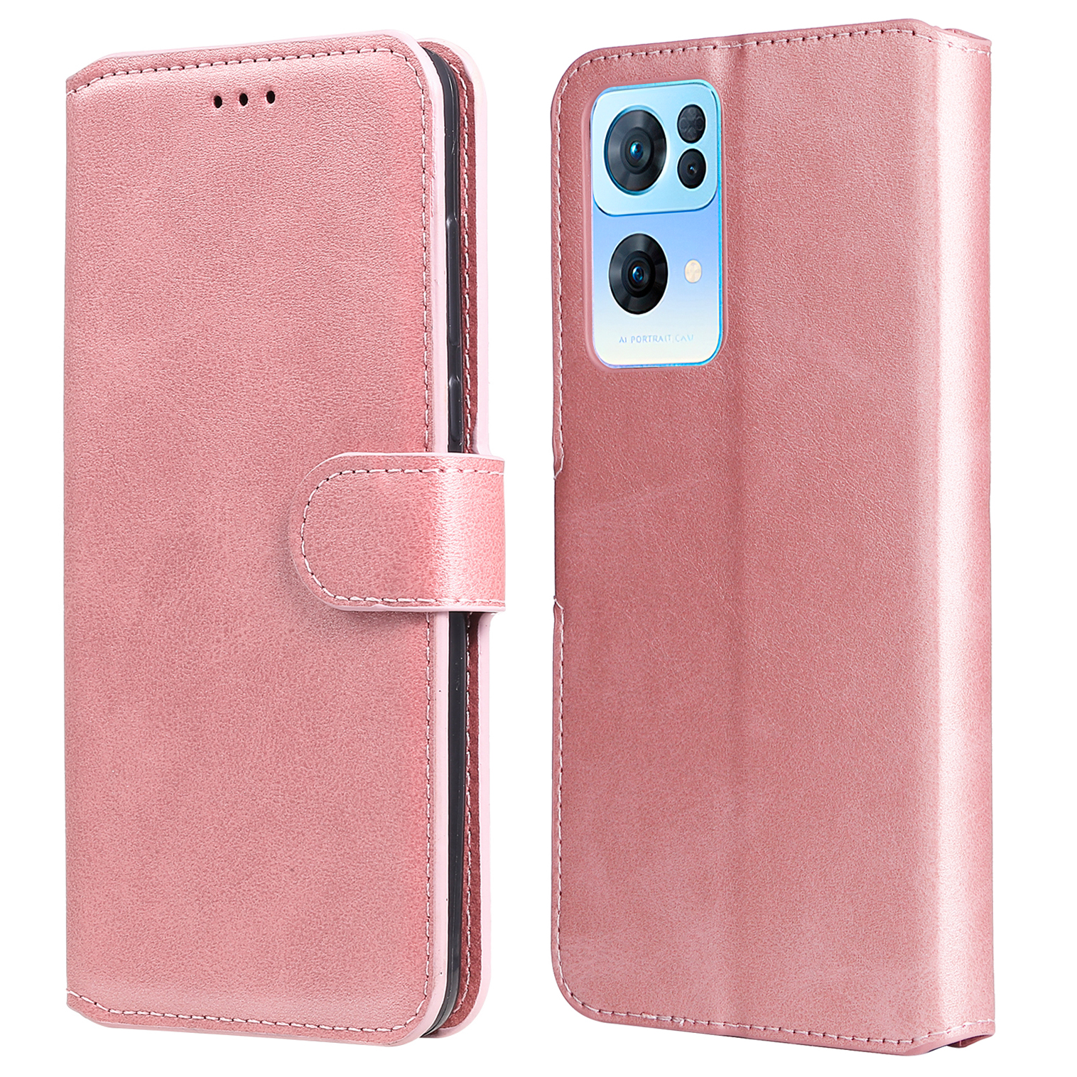 

Faltbares Stand PU Leder Anti-drop Folio Flip Wallet Cover Telefonhülle Für Oppo Reno7 Pro 5g - Roségold, Oppo Reno7 Pro 5G