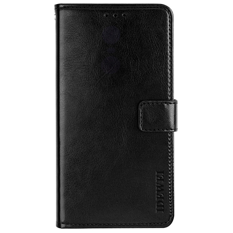 

IDEWEI Für Oppo Reno7 5G (China) Lederhülle Crazy Horse Textur Faltbares Stand Wallet Vollschutz Telefonabdeckung - Schwarz, Oppo Reno7 5G (China)