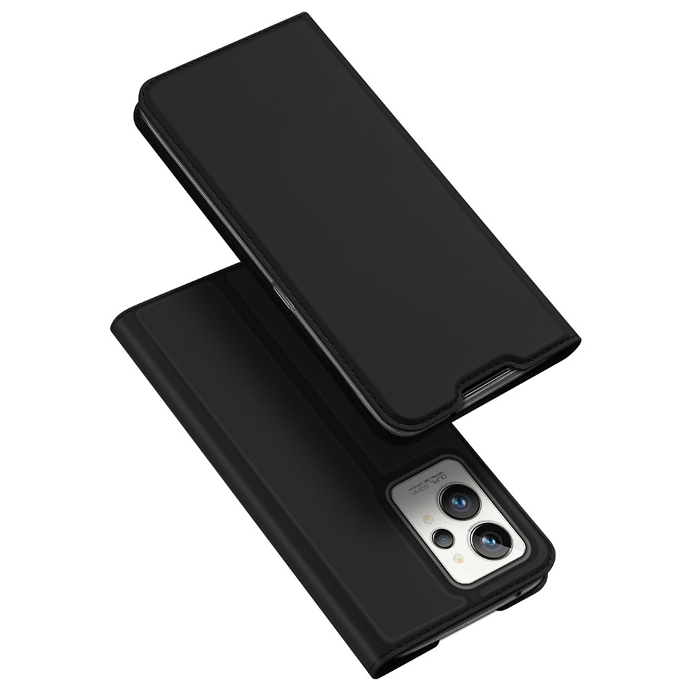 

Dux Ducis Skin Pro Series Leder Hülle Für Realme GT2 Pro, Foldable Stand Card Holder Flip Phone Cover Protector - Schwarz, Realme GT2 Pro