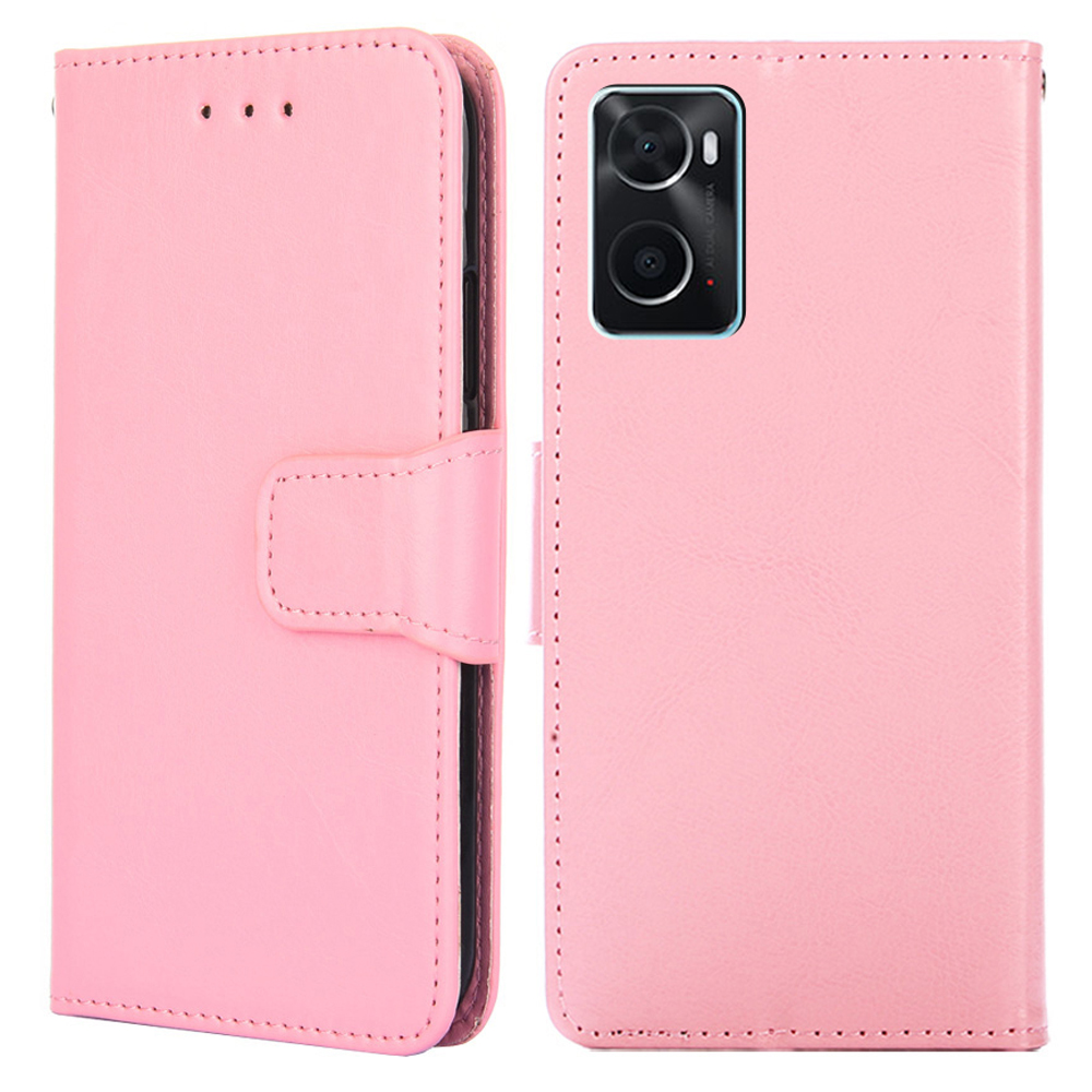 

Pour Realme 9i / Oppo A76 4G / Oppo A36 4G Portefeuille de Téléphone pu Leather Shockproof Flip Folio Cover Avec Support - Rose