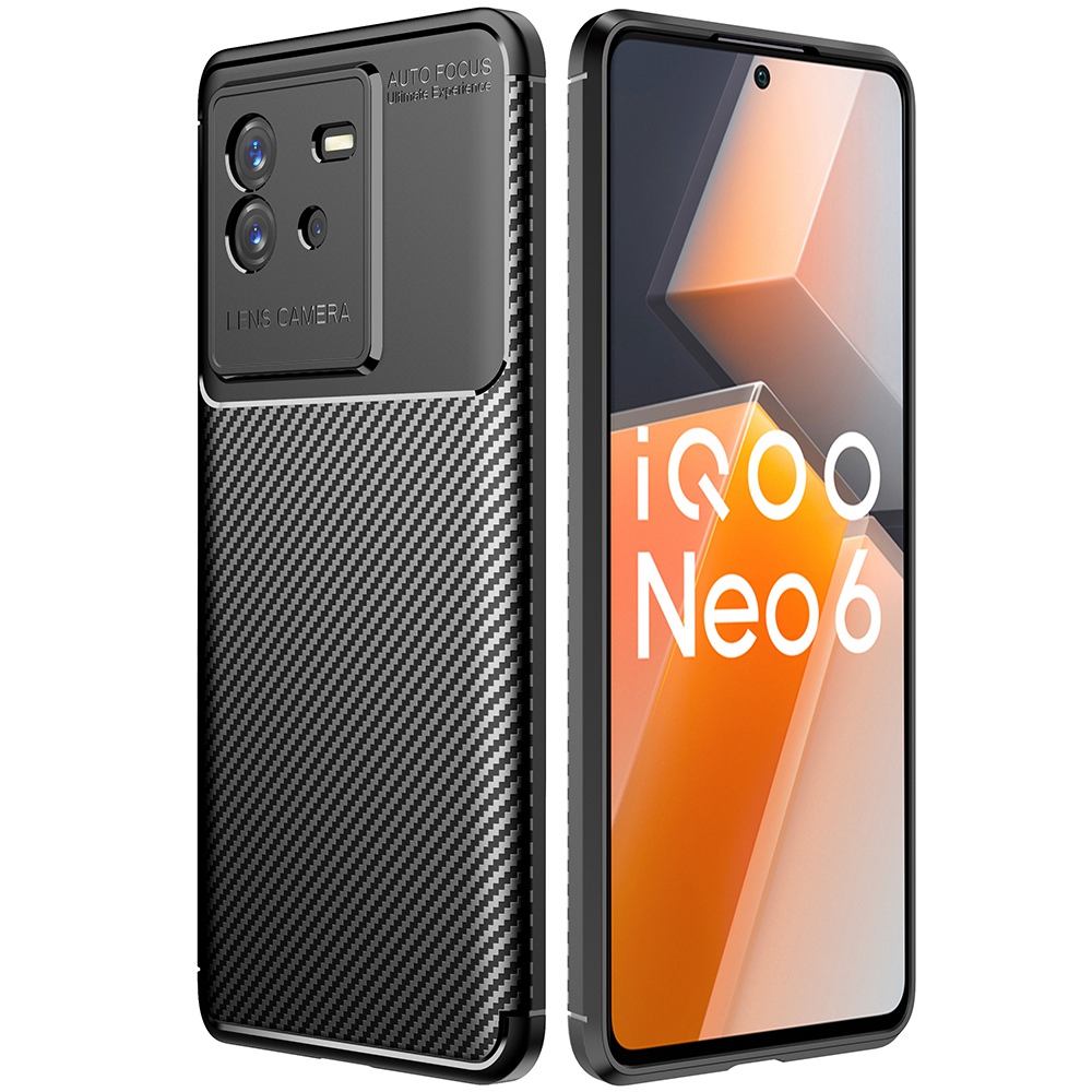 

Für Vivo Iqoo Neo6 Carbonfaser Textur TPU -schutzabdeckung Kratzerfest - Schwarz, vivo iQOO Neo6 5G