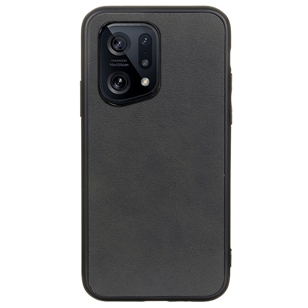 

Für Oppo Finden Sie X5 PU Leder Texturbeschichtung Hülle Hartes PC Zurück + Weicher TPU -rahmen Schocksicheres Schutzhilfe - Schwarz, Oppo Find X5